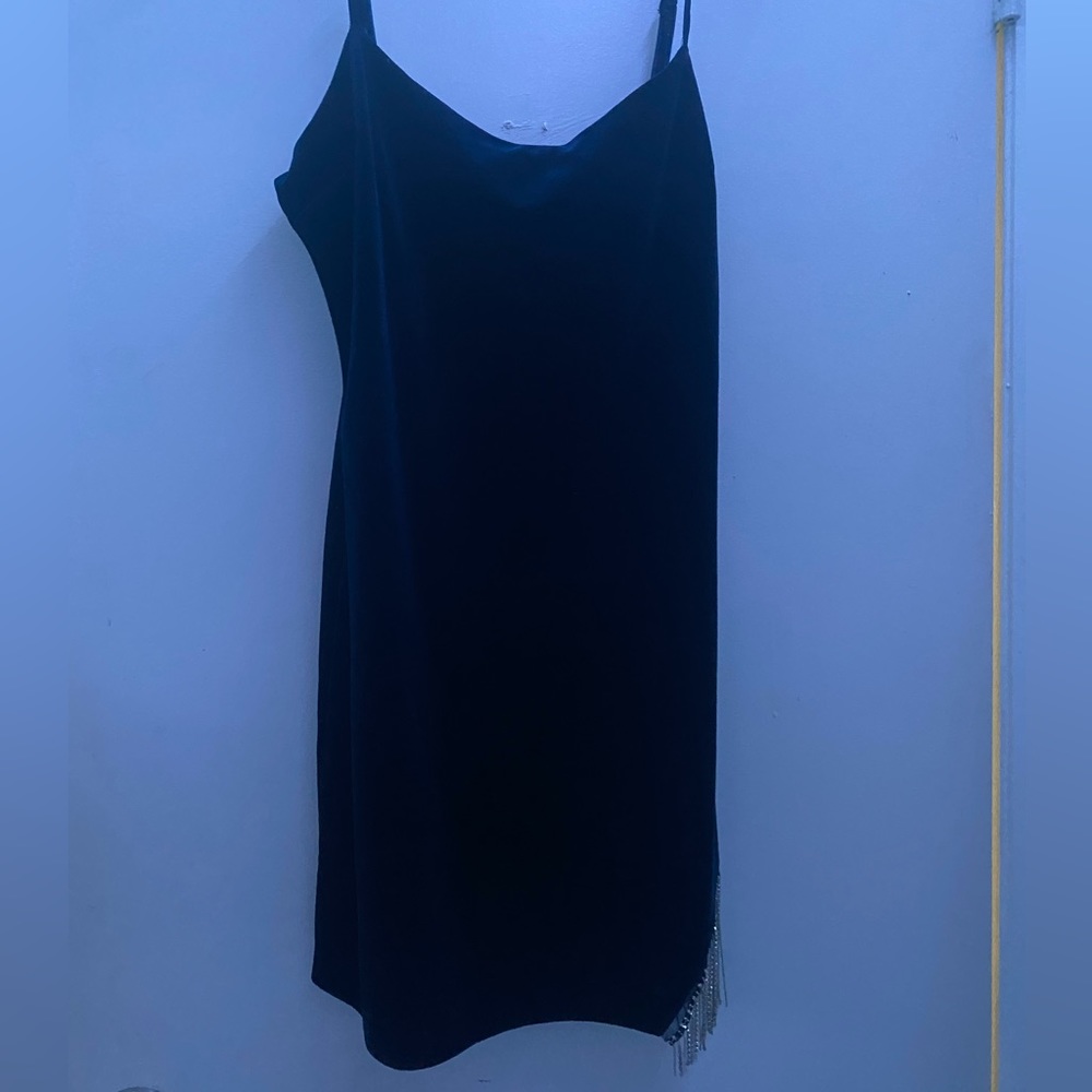City Studio blue dress with sparkly slit. Size 9.